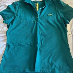 Vintage Jordache Premium Teal Button-Down Polo Shirt NWT